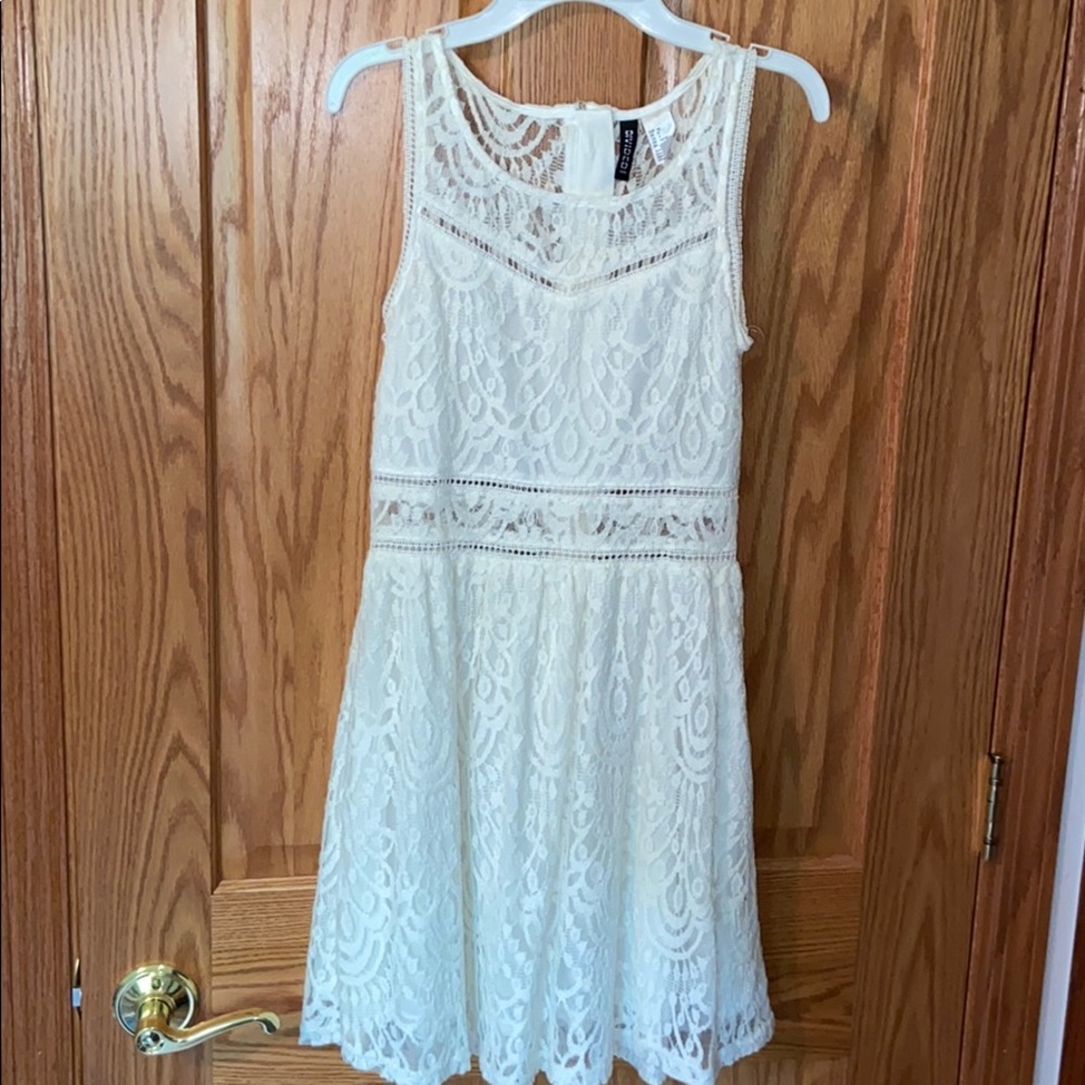 White floral lace dress